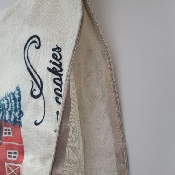 Holiday Pillowcases Winter Burlap Christmas 17 Inch Square Candy Cane North Pole - Picture 7 of 9